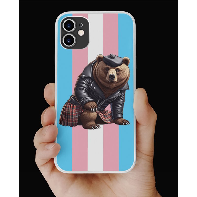 Phone Cover - Trans Flag -Kilted Bear - 27