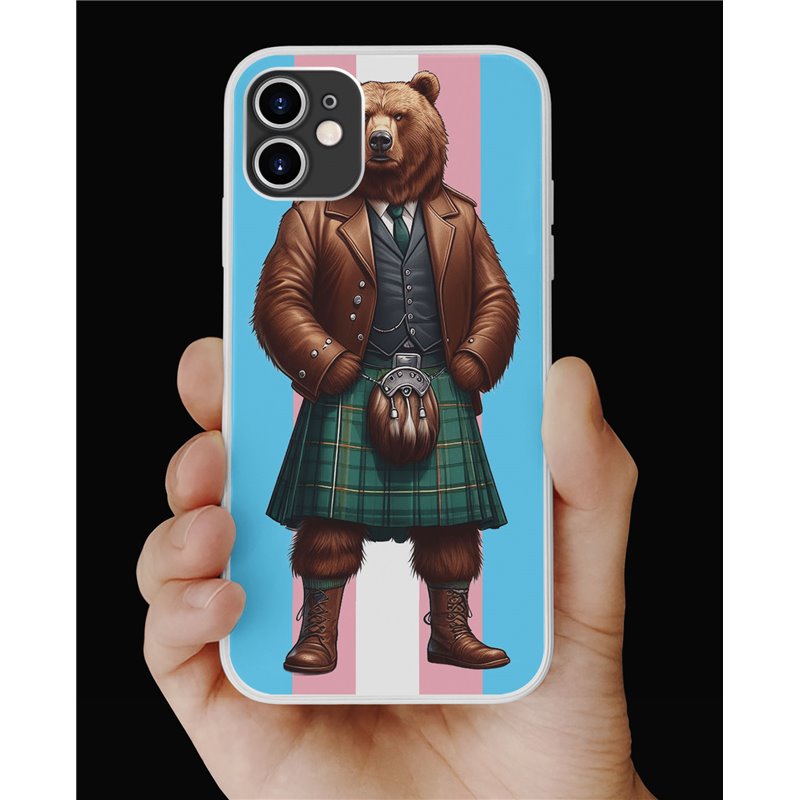 Phone Cover - Trans Flag -Kilted Bear - 4