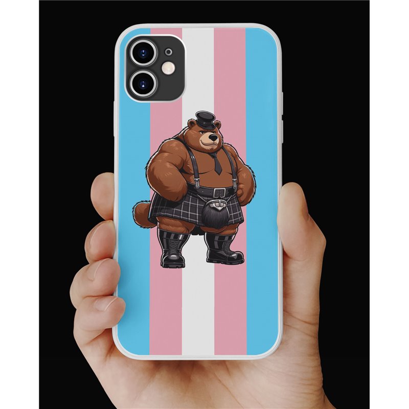 Phone Cover - Trans Flag -Kilted Bear - 8