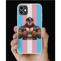 Phone Cover - Trans Flag -Leather 12