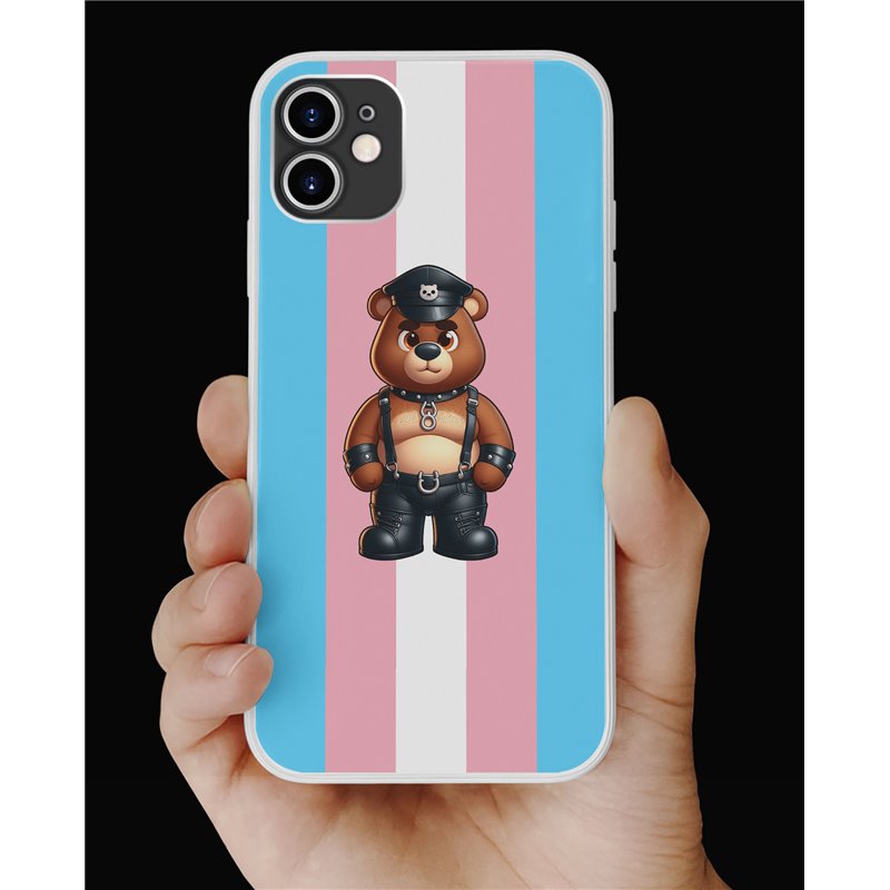 Phone Cover - Trans Flag -Leather 15