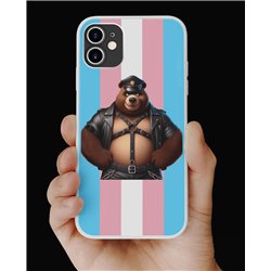 Phone Cover - Trans Flag -Leather 17