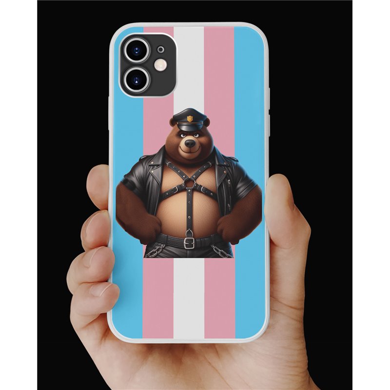 Phone Cover - Trans Flag -Leather 17