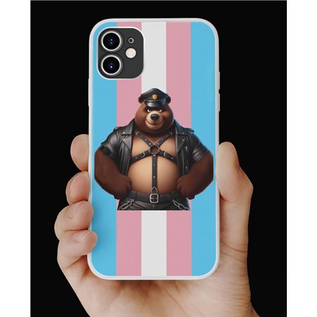 Phone Cover - Trans Flag -Leather 17