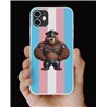 Phone Cover - Trans Flag -Leather 18