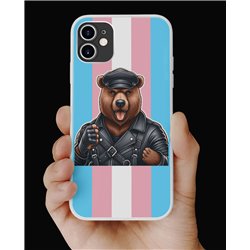 Phone Cover - Trans Flag -Leather 20