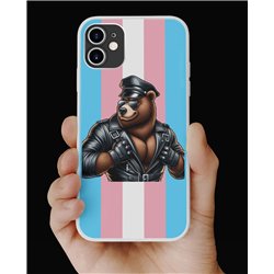 Phone Cover - Trans Flag -Leather 23