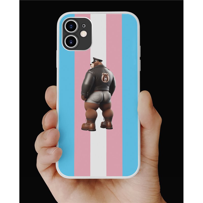 Phone Cover - Trans Flag -Leather 25