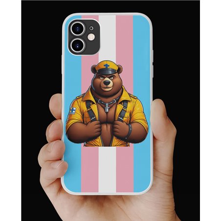 Phone Cover - Trans Flag -Leather 3