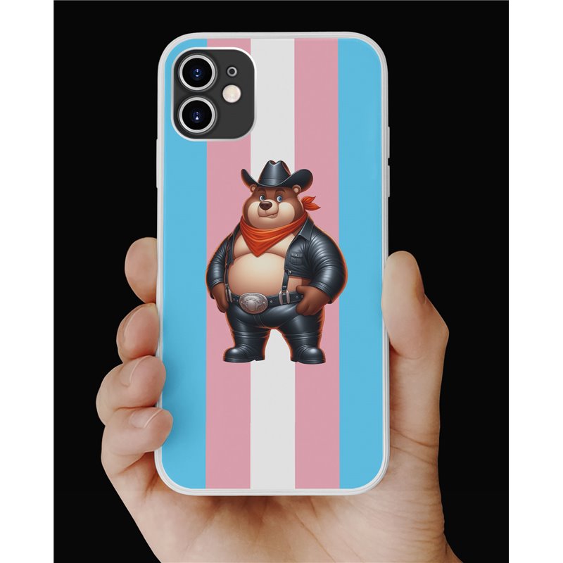 Phone Cover - Trans Flag -Leather 31