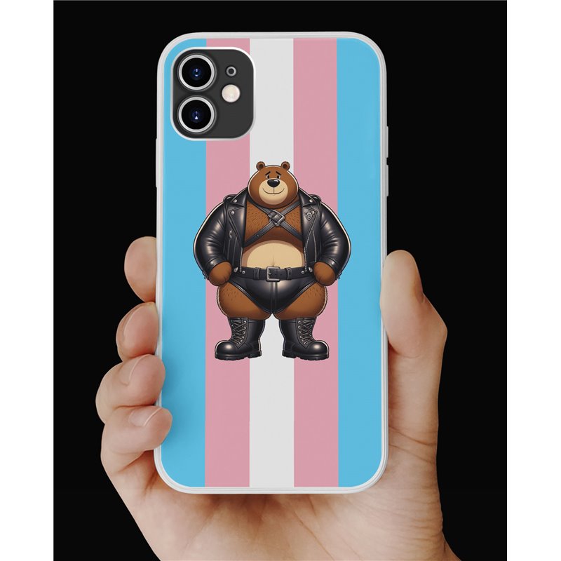 Phone Cover - Trans Flag -Leather 32