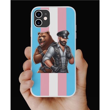 Phone Cover - Trans Flag -Leather 34
