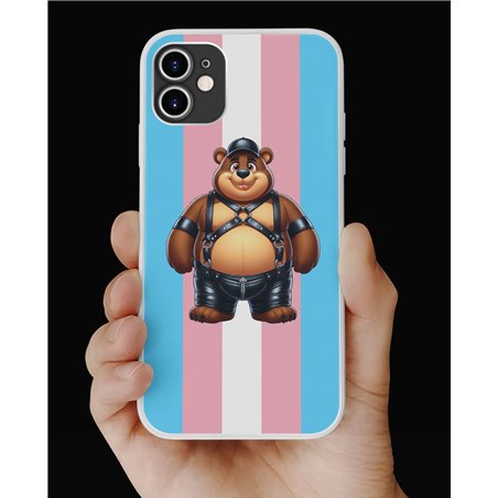 Phone Cover - Trans Flag -Leather 4