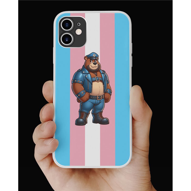 Phone Cover - Trans Flag -Leather 41
