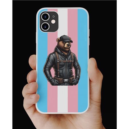 Phone Cover - Trans Flag -Leather 46