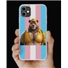 Phone Cover - Trans Flag -Leather 55