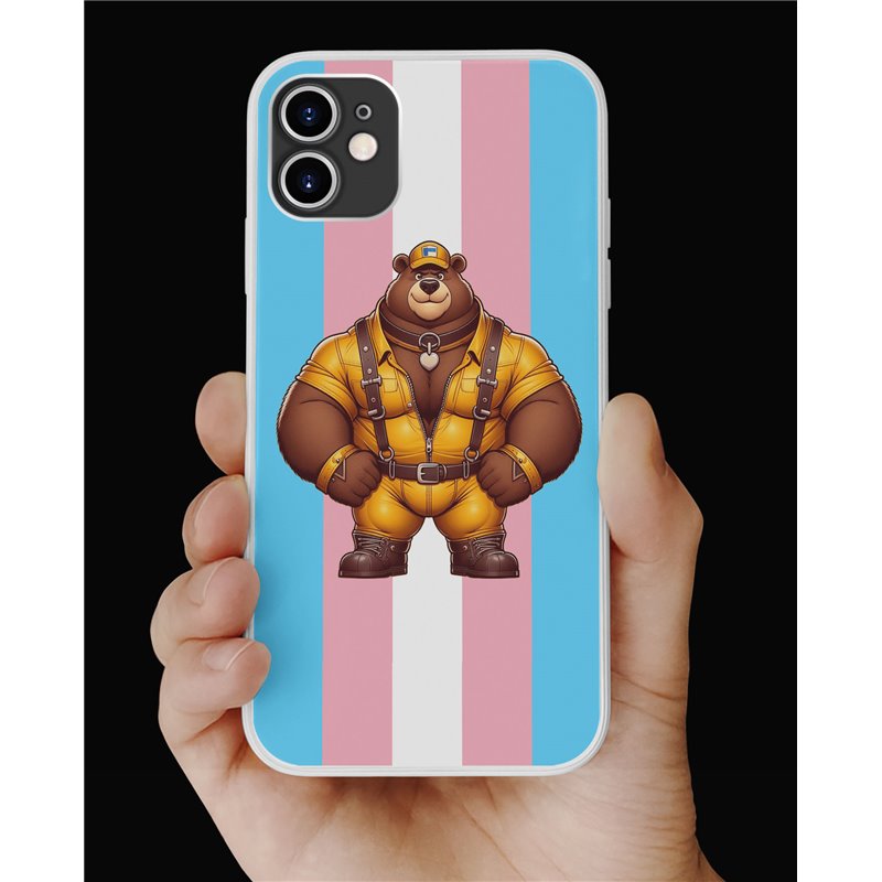 Phone Cover - Trans Flag -Leather 58