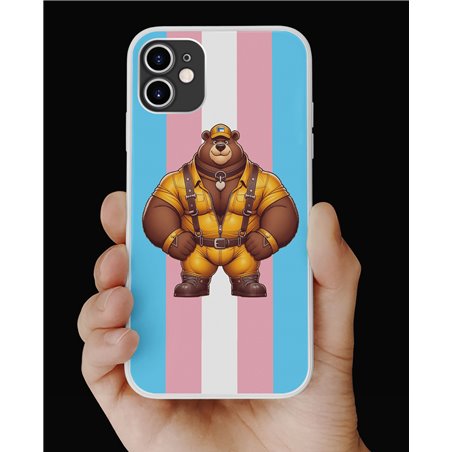 Phone Cover - Trans Flag -Leather 58
