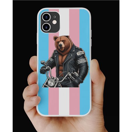 Phone Cover - Trans Flag -Leather 6