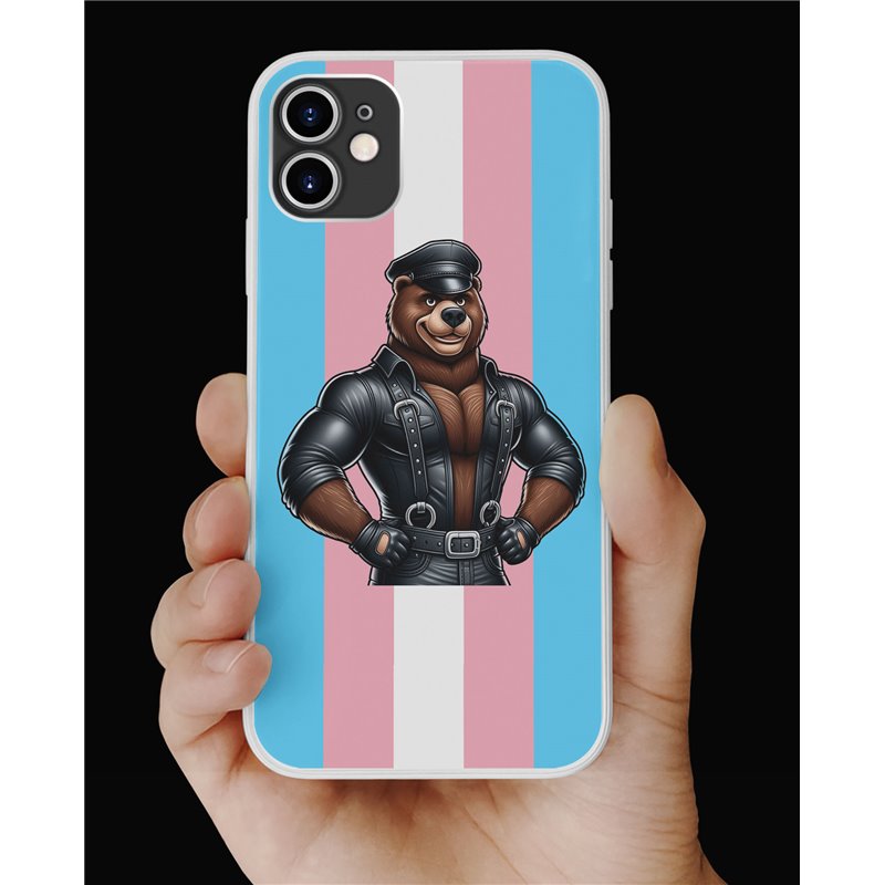 Phone Cover - Trans Flag -Leather 60