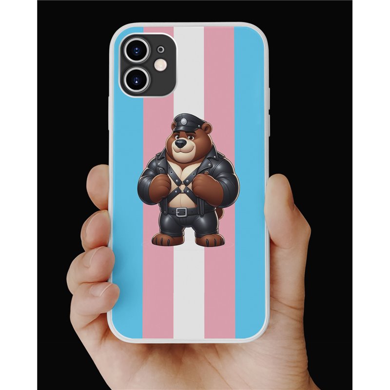 Phone Cover - Trans Flag -Leather 63