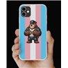 Phone Cover - Trans Flag -Leather 63