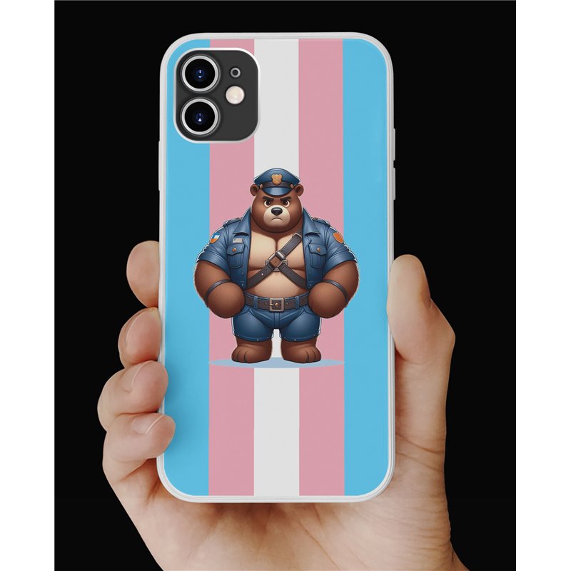 Phone Cover - Trans Flag -Leather 64