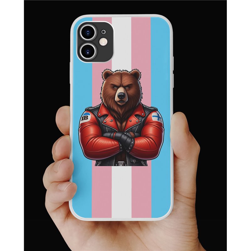Phone Cover - Trans Flag -Leather 66