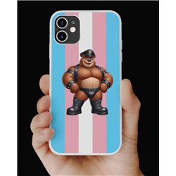 Phone Cover - Trans Flag -Leather 7