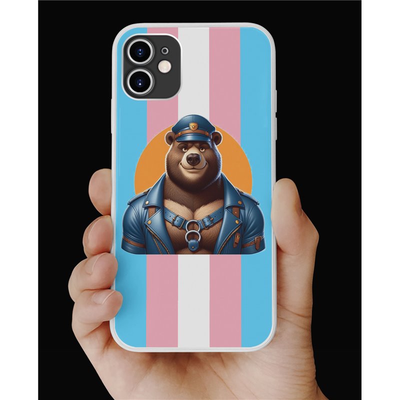 Phone Cover - Trans Flag -Leather 75