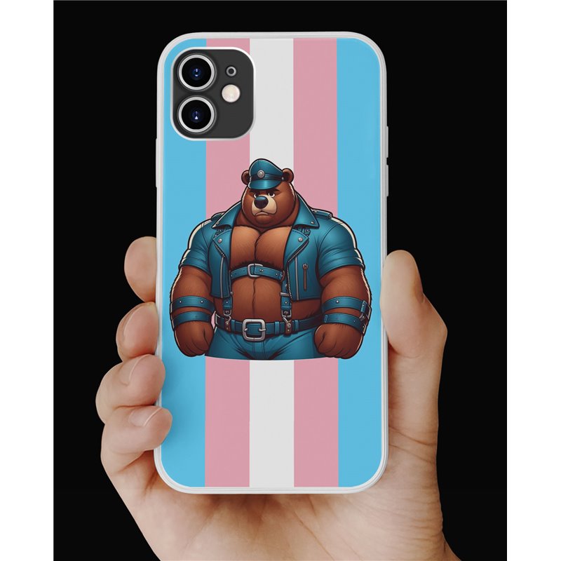 Phone Cover - Trans Flag -Leather 76