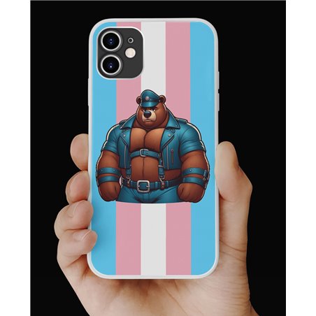 Phone Cover - Trans Flag -Leather 76