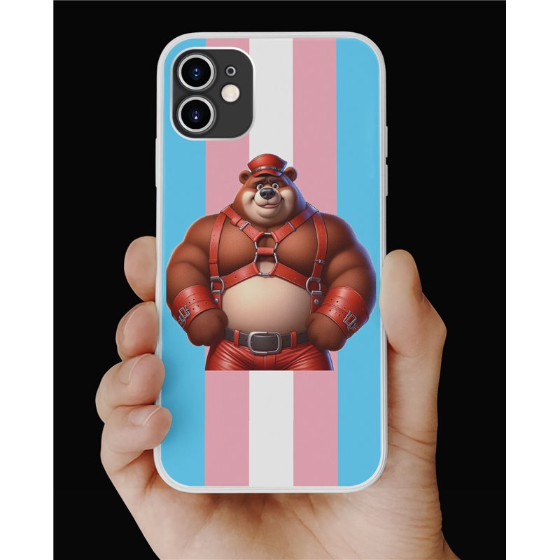 Phone Cover - Trans Flag -Leather 81