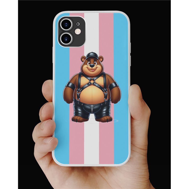 Phone Cover - Trans Flag -Leather 84