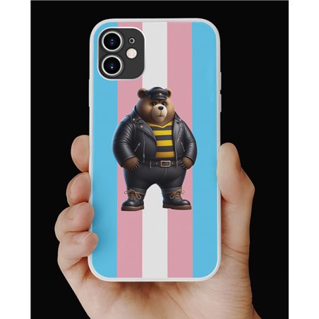Phone Cover - Trans Flag -Leather 89