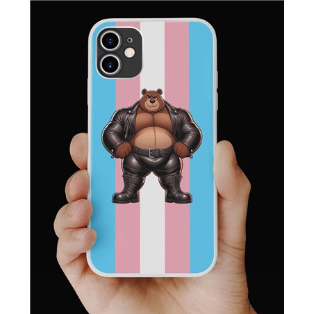 Phone Cover - Trans Flag -Leather 9