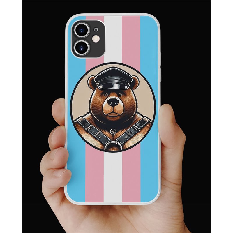 Phone Cover - Trans Flag -Leather 93