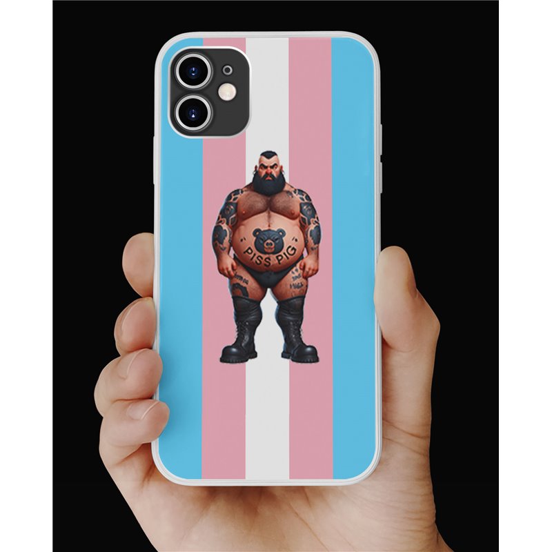 Phone Cover - Trans Flag -Tattoo Guy - 24