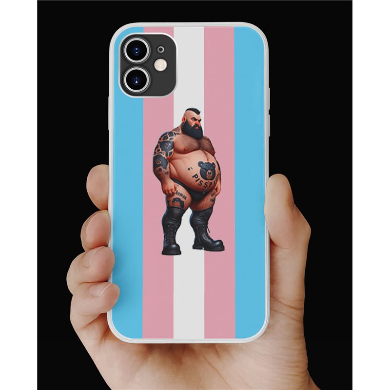 Phone Cover - Trans Flag -Tattoo Guy - 33