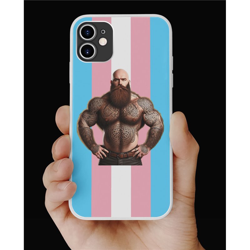 Phone Cover - Trans Flag -Tattoo Guy - 49