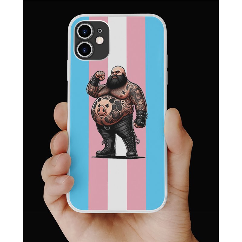 Phone Cover - Trans Flag -Tattoo Guy - 9