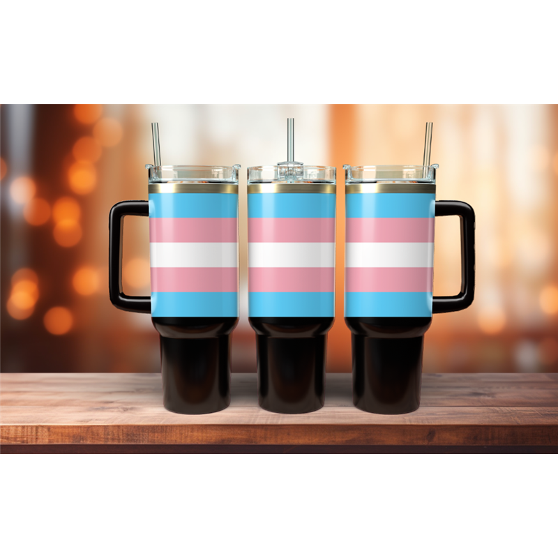 40oz Insulated Mug - Trans Flag 