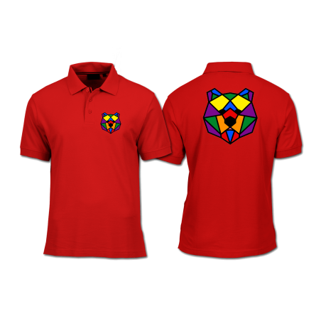 Polo Shirt - Front and Back Print - Pride Colours