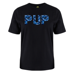 printed word  t-shirt - blue camo - Pup