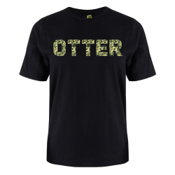 printed word  t-shirt - green camo - Otter