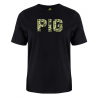 printed word  t-shirt - green camo - Pig