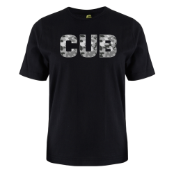 printed word  t-shirt - grey camo -Cub