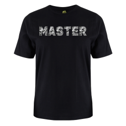 printed word  t-shirt - grey camo -Master