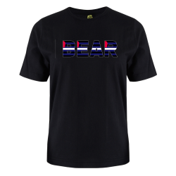 printed word  t-shirt - leather flag - Bear