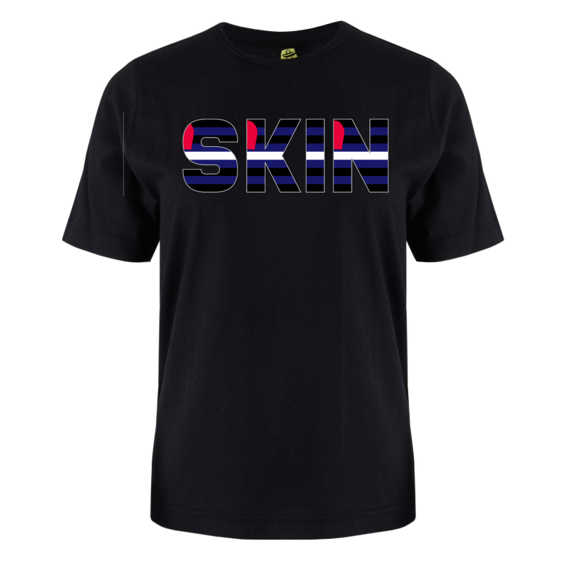 printed word  t-shirt - leather flag - Skin